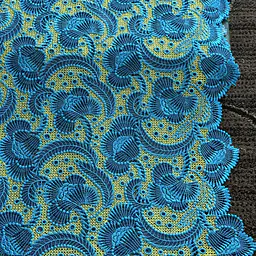 Lemon, torquoise and royal blue guipure - Master