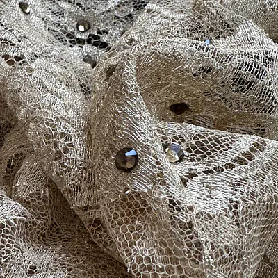 Gold French chantelle with crystal stones  primary image