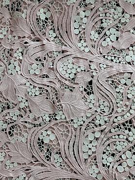 Pink and white guipure