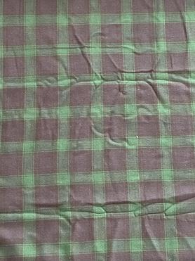 Royal blue and teal tartan patterned wool